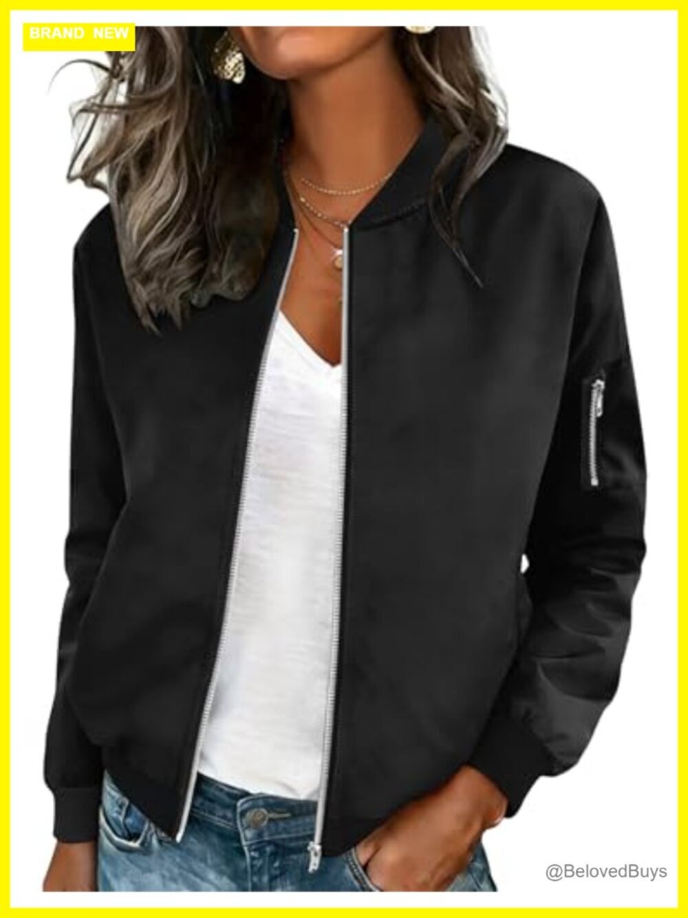 Women's Casual Zip Up Jacket Long Sleeve Lightweight Coat